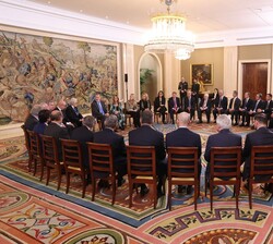 Vista general de la audiencia de Su Majestad el Rey con el Comité Ejecutivo de Foment del Treball Nacional